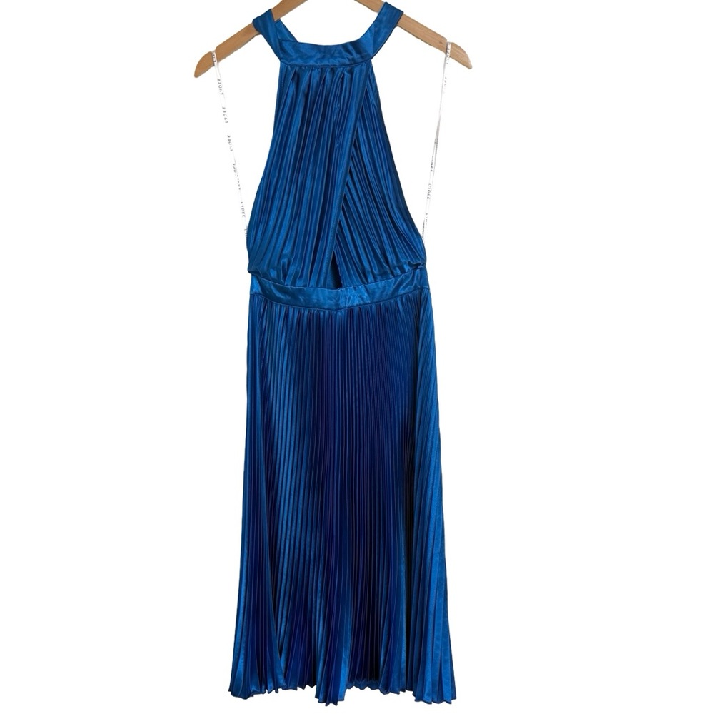 L’IDEE Renaissance Split Midi Gown Moroccan Blue